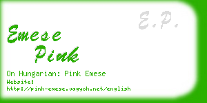 emese pink business card